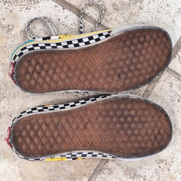 VANS Customs Sunflowers Old Skool size 6 Womens Fun Colorful Turquoise Yellow - Picture 14 of 16